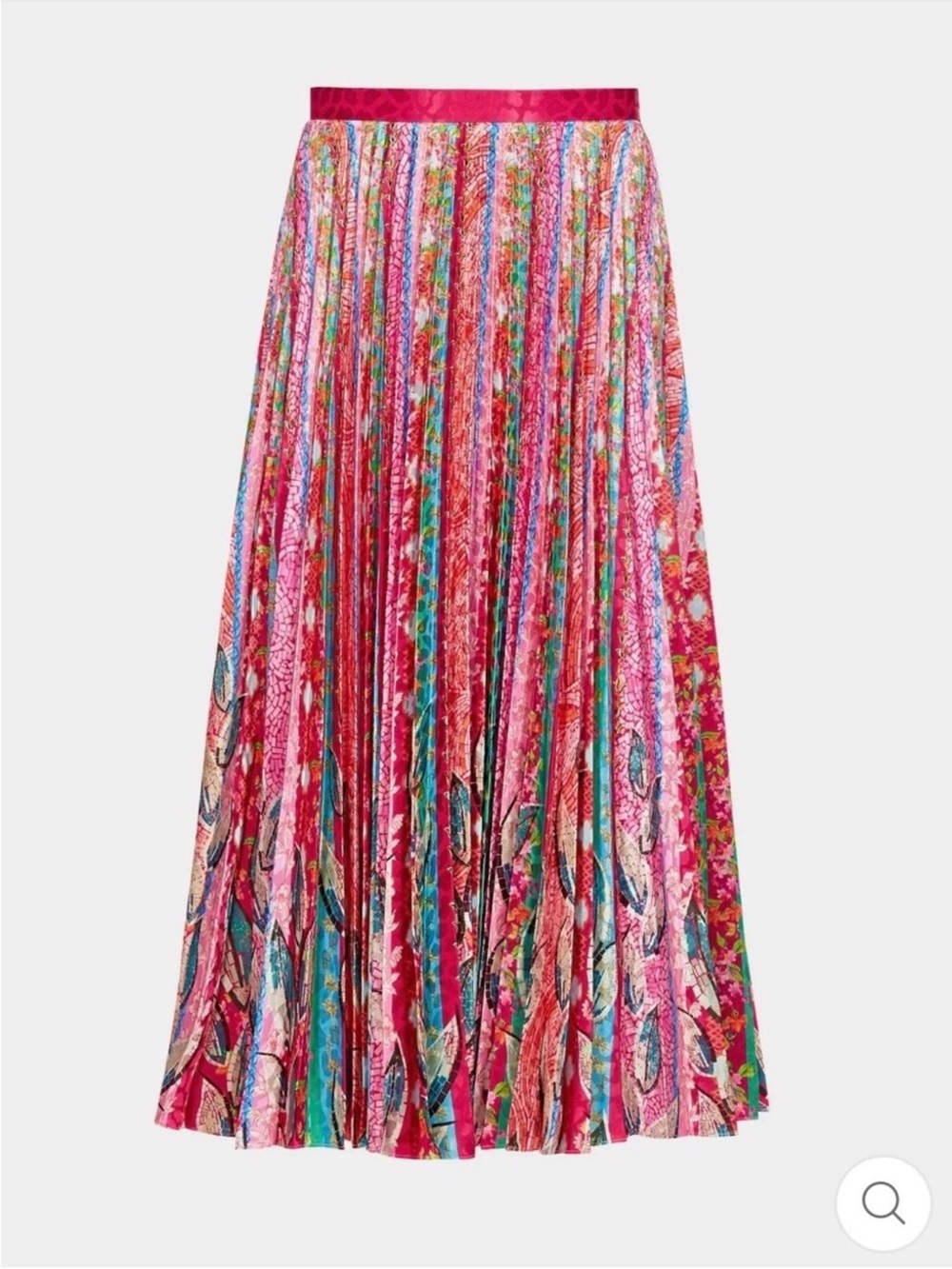 SALONI Pleated Kim Skirt in Mosaic Stripe Size 6 Multicolor